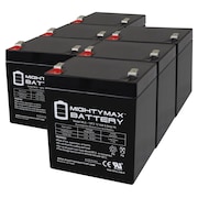 MIGHTY MAX BATTERY 12V 5Ah F2 SLA Replacement Battery for Niemans NP412 - 6PK MAX3979813